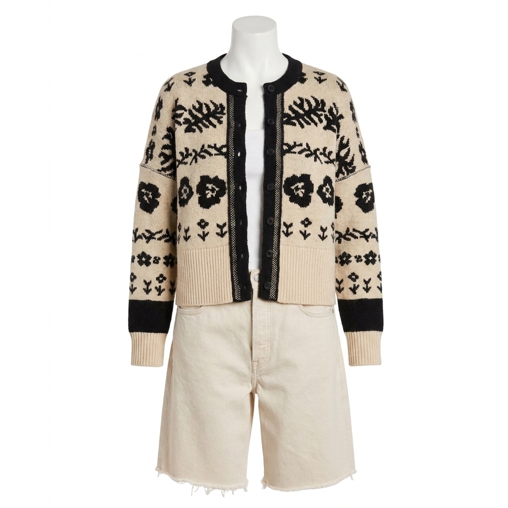 NEW FREE PEOPLE shelby cardigan in neutral combo